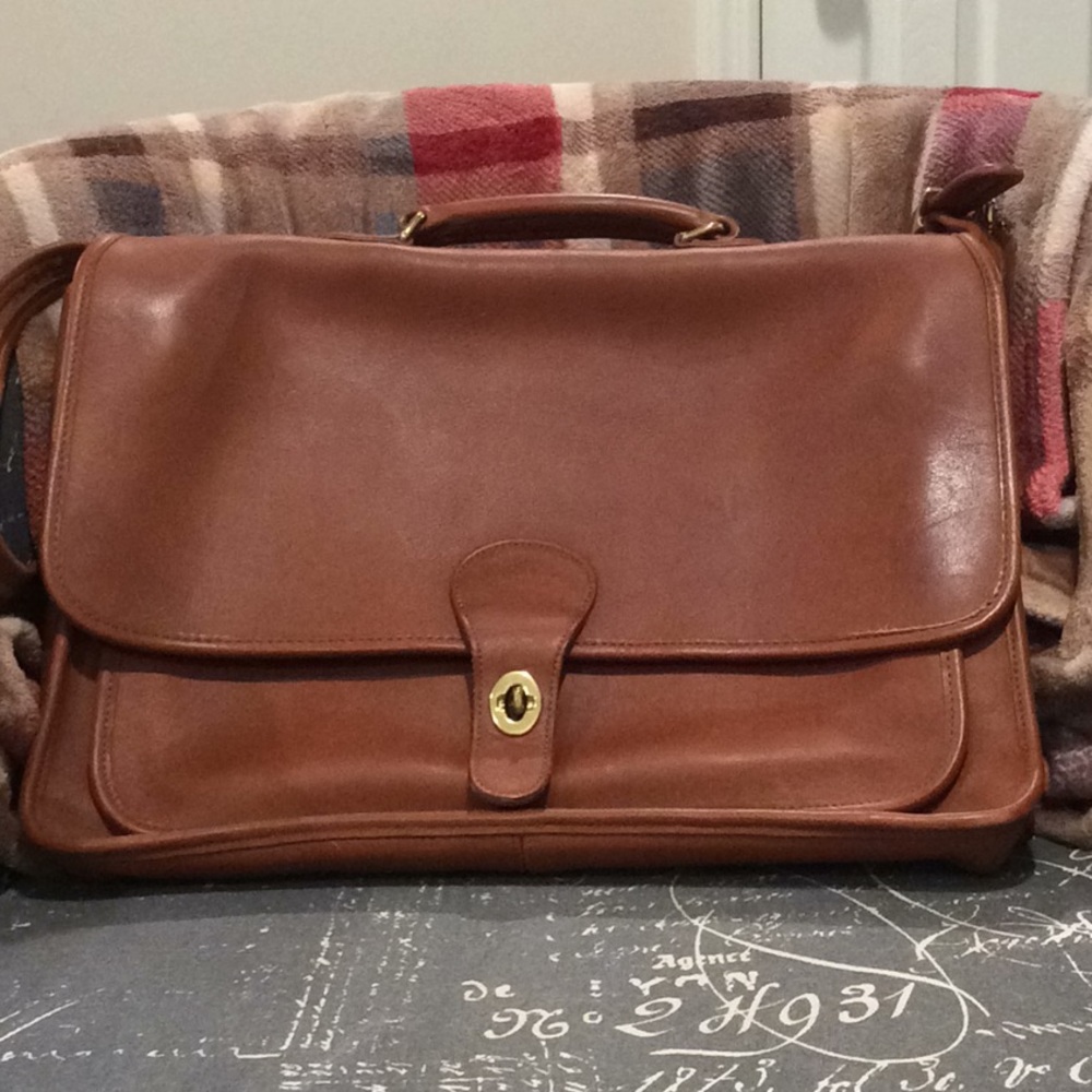 Brown coach laptop bag